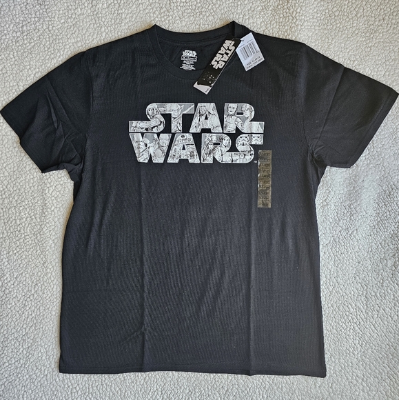 Disney Other - STAR WARS Graphic T-Shirt Black Short Sleeve Yoda Mandalorian Men's XL N…